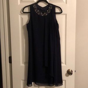 Vince Camuto beaded neck chiffon dress